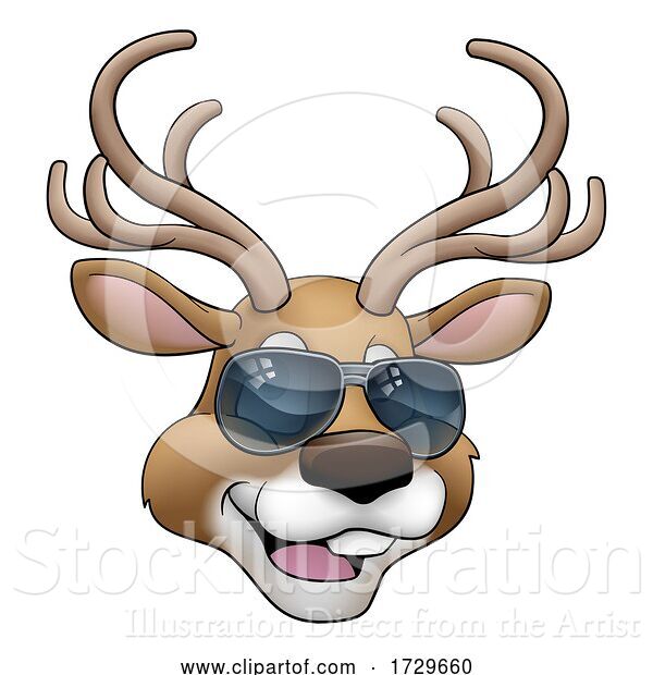 Vector Illustration of Christmas Reindeer Character