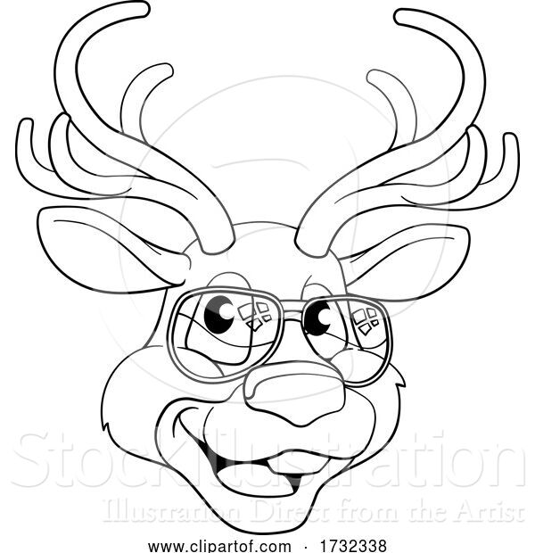 Vector Illustration of Christmas Reindeer Character