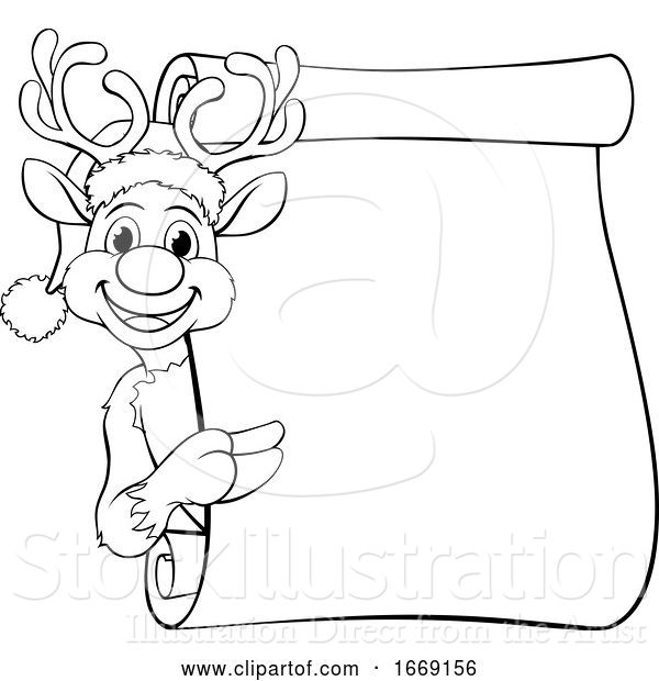 Vector Illustration of Christmas Santas Reindeer Character