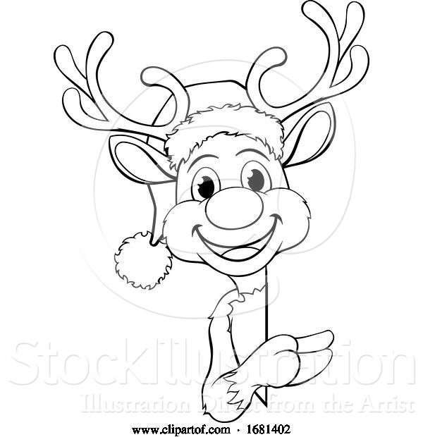 Vector Illustration of Christmas Santas Reindeer Character