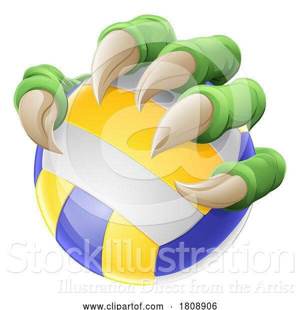 Vector Illustration of Claw Softball Baseball Ball Dragon Monster Hand