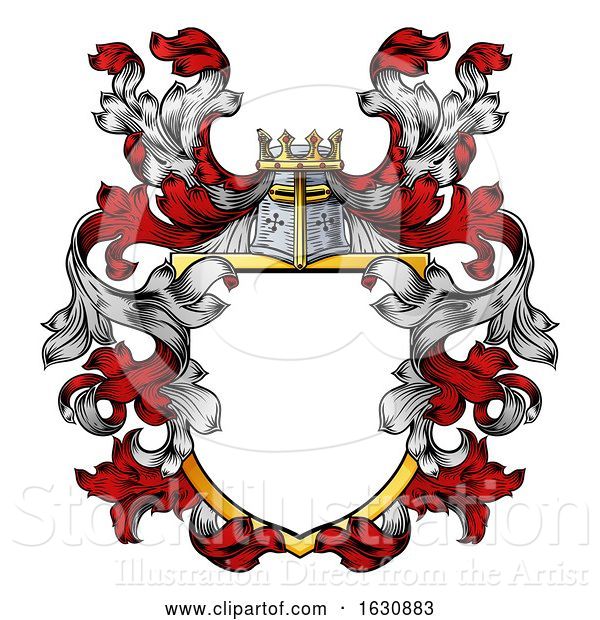 Vector Illustration of Coat of Arms Crest Knight Family Heraldic Shield