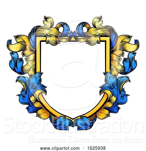 Vector Illustration of Coat of Arms Crest Knight Heraldic Family Shield