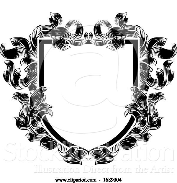 Vector Illustration of Coat of Arms Heraldic Crest Knight Family Shield