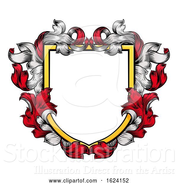 Vector Illustration of Coat of Arms Shield Crest Knight Heraldic Family