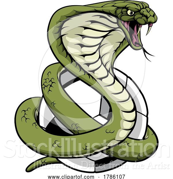 Vector Illustration of Cobra Snake Soccer Football Animal Team Mascot