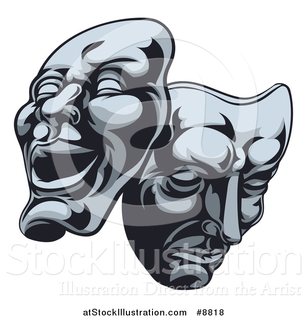 Vector Illustration of Comedy and Tragedy Theater Masks