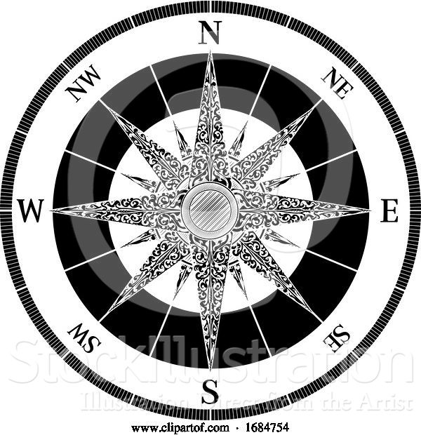 Vector Illustration of Compass Vintage Design