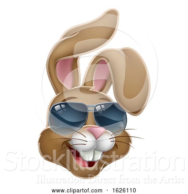 Vector Illustration of Cool Easter Bunny Rabbit in Shades