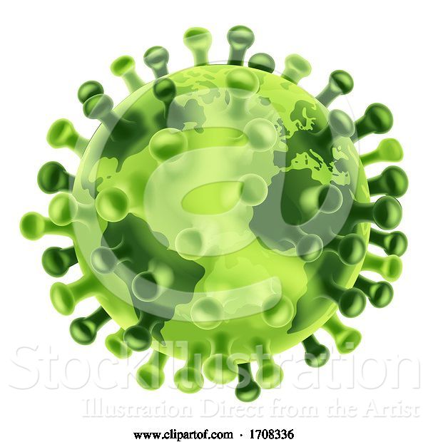 Vector Illustration of Coronavirus Virus Cell Global Pandemic World