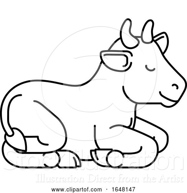 Vector Illustration of Cow Animal Character
