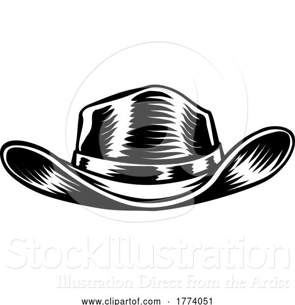 Vector Illustration of Cowboy or Sheriff American Western Wild West Hat
