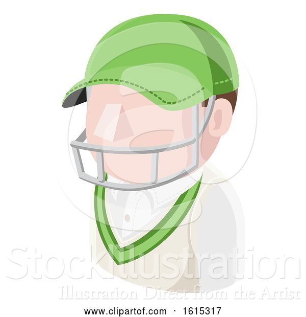 Vector Illustration of Cricket Guy Avatar People Icon