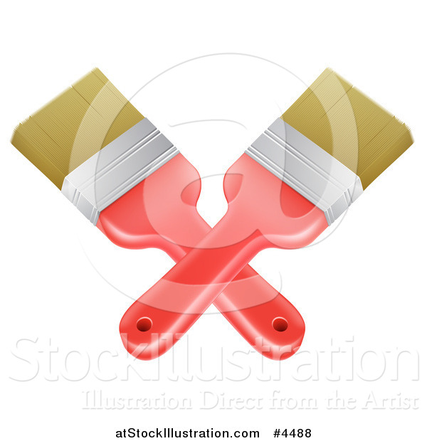 Vector Illustration of Crossed Paintbrushes