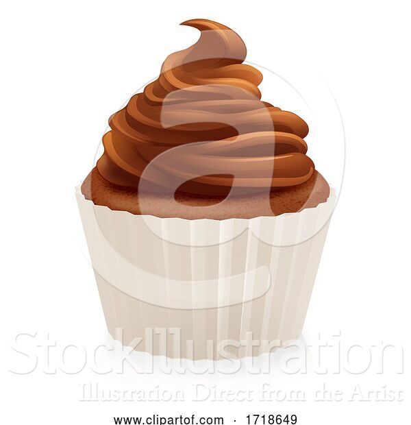 Vector Illustration of Cupcake Chocolate Fair Cake Frosting Cream Muffin