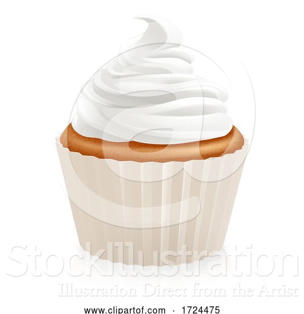 Vector Illustration of Cupcake Fair Cake Cream Muffin Whipped Frosting