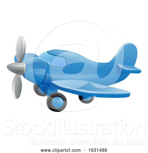 Vector Illustration of Cute Cartoon Airplane Cartoon