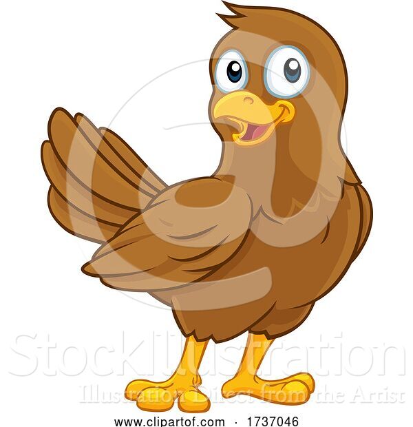 Vector Illustration of Cute Cartoon Bird Character