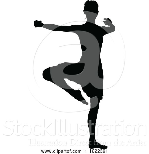 Vector Illustration of Dancing Ballet Dancer Silhouette