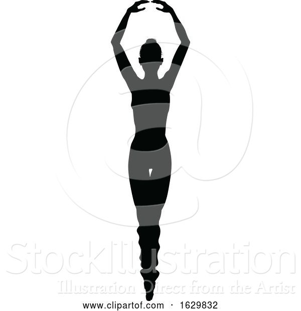 Vector Illustration of Dancing Ballet Dancer Silhouette