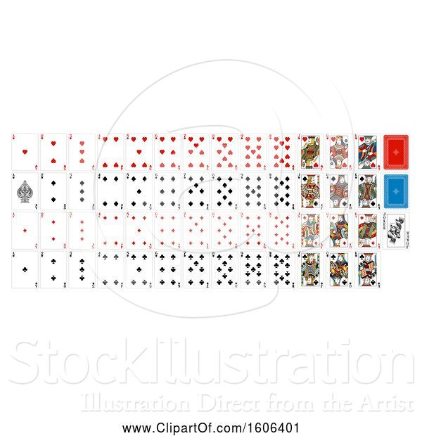 Vector Illustration of Deck Set of Playing Cards