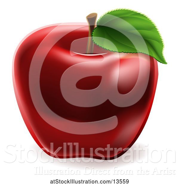 Vector Illustration of Deep Red Apple