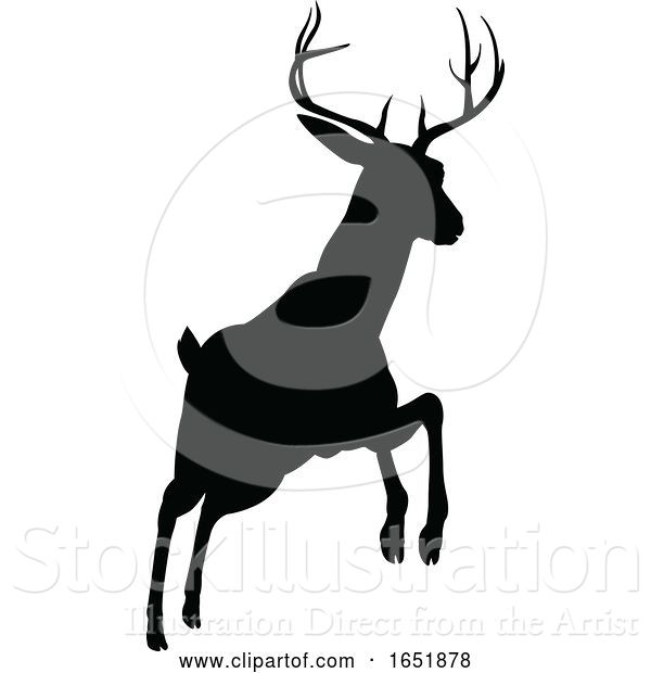 Vector Illustration of Deer Animal Silhouette