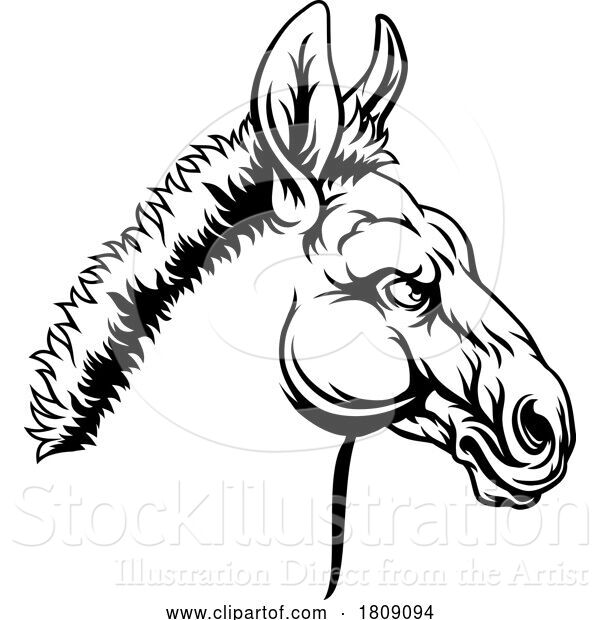 Vector Illustration of Democrat Donkey Election Political Party Politics