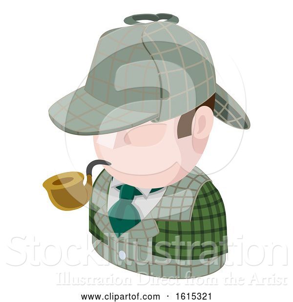 Vector Illustration of Detective Guy Avatar People Icon