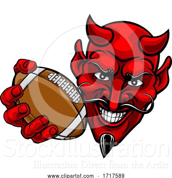 Vector Illustration of Devil American Football Sports Mascot