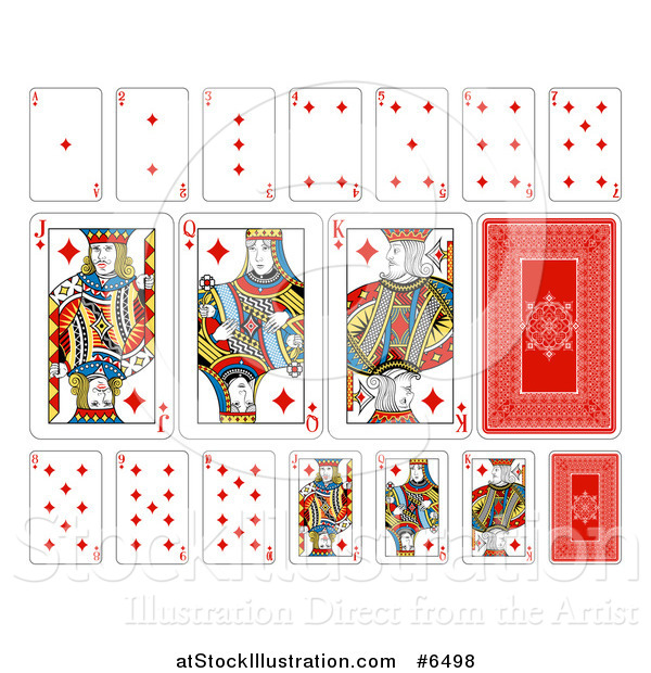 Vector Illustration of Diamonds Playing Card Suit