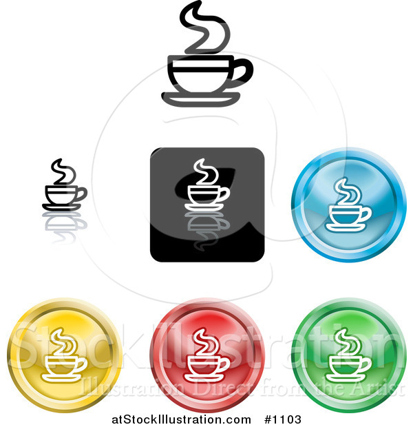 Vector Illustration of Different Colored Java Icon Buttons