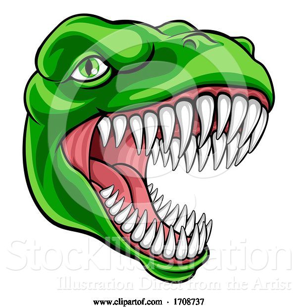 Vector Illustration of Dinosaur T Rex or Raptor Mascot