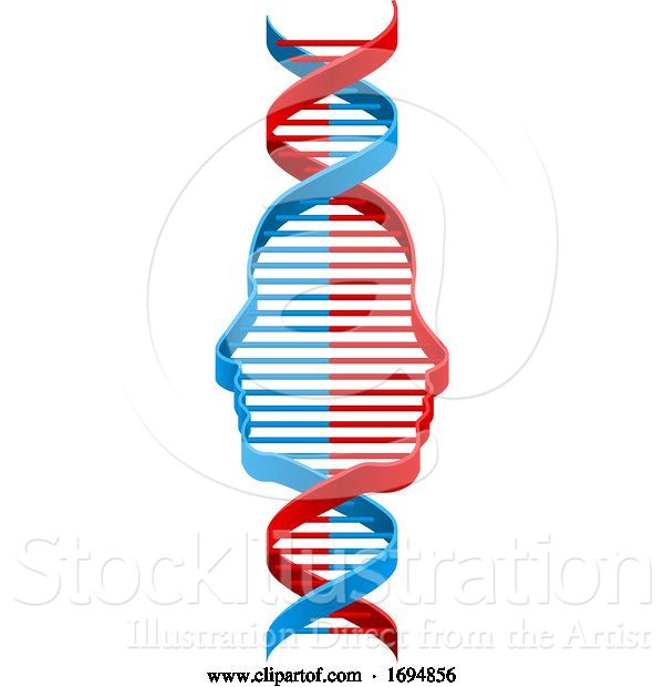 Vector Illustration of DNA Strand with Faces