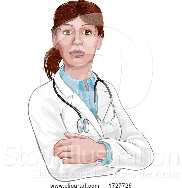 Vector Illustration of Doctor Lady Medical Healthcare Character