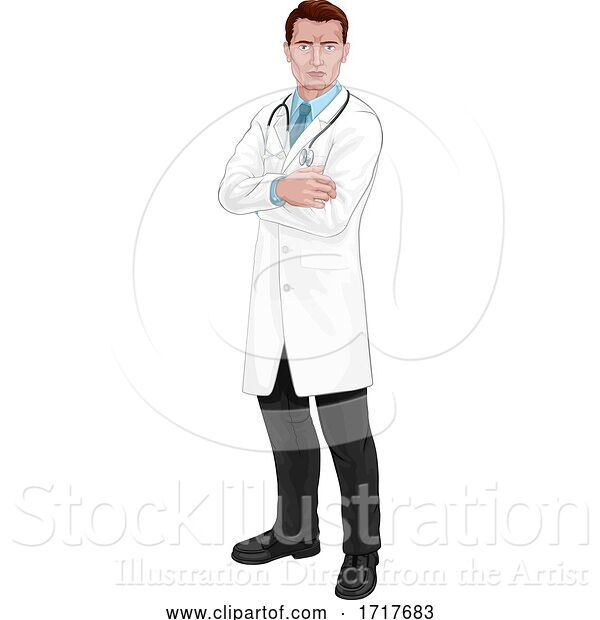 Vector Illustration of Doctor Medical Healthcare Professional Character