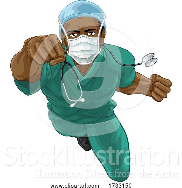 Vector Illustration of Doctor or Nurse Superhero Medical Concept