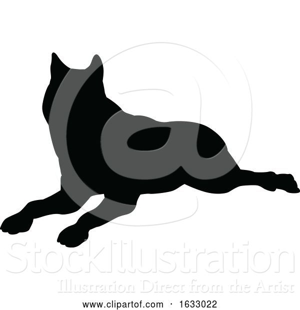 Vector Illustration of Dog Pet Animal Silhouette