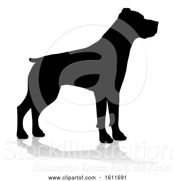 Vector Illustration of Dog Silhouette Pet Animal