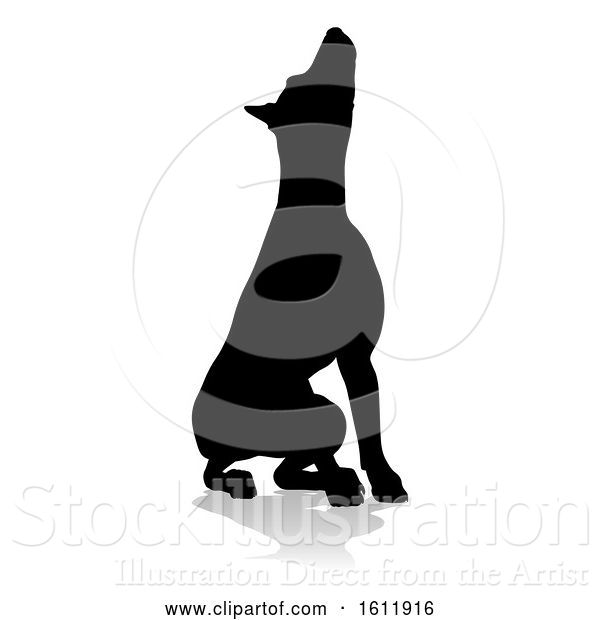 Vector Illustration of Dog Silhouette Pet Animal