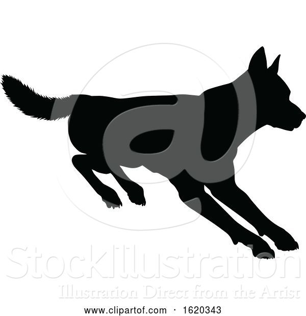 Vector Illustration of Dog Silhouette Pet Animal