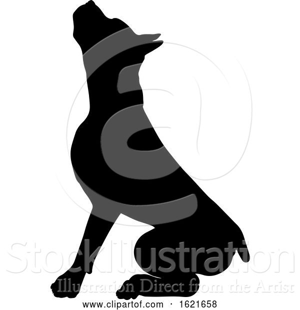 Vector Illustration of Dog Silhouette Pet Animal