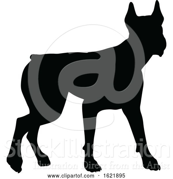 Vector Illustration of Dog Silhouette Pet Animal