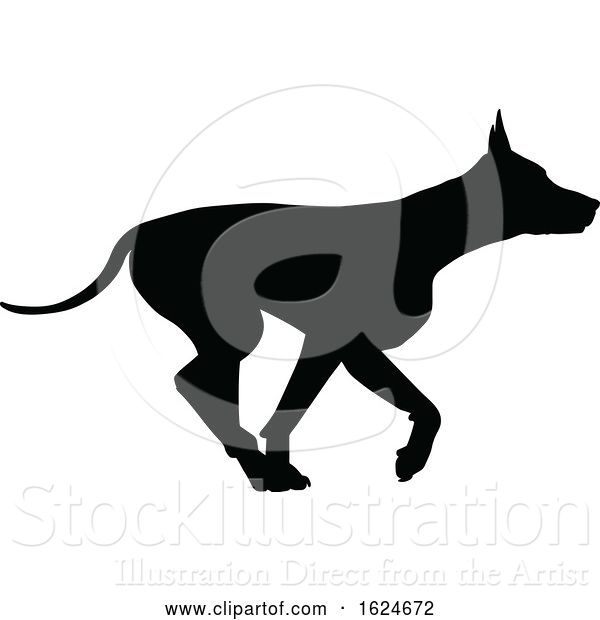 Vector Illustration of Dog Silhouette Pet Animal