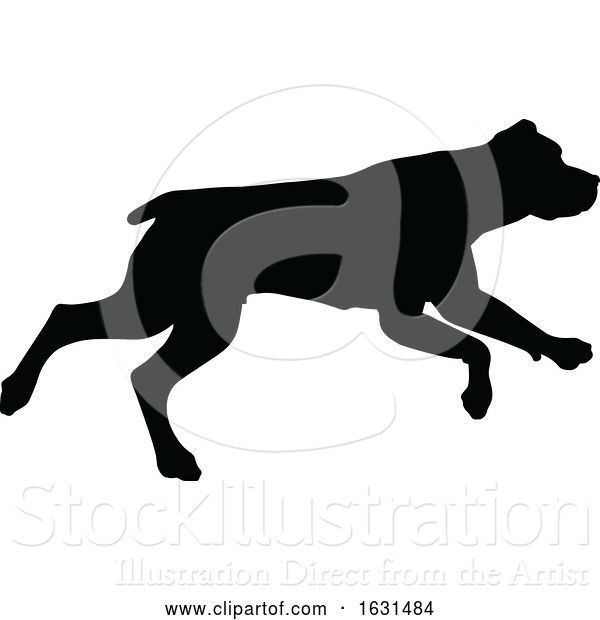 Vector Illustration of Dog Silhouette Pet Animal