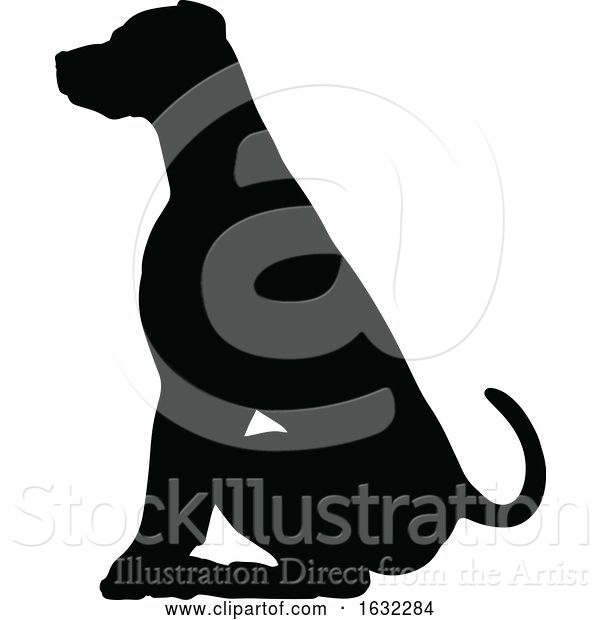 Vector Illustration of Dog Silhouette Pet Animal