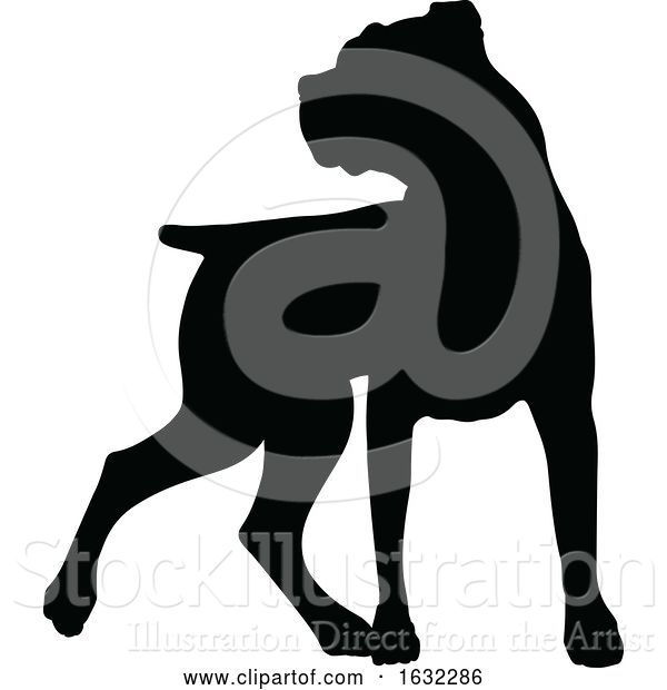 Vector Illustration of Dog Silhouette Pet Animal