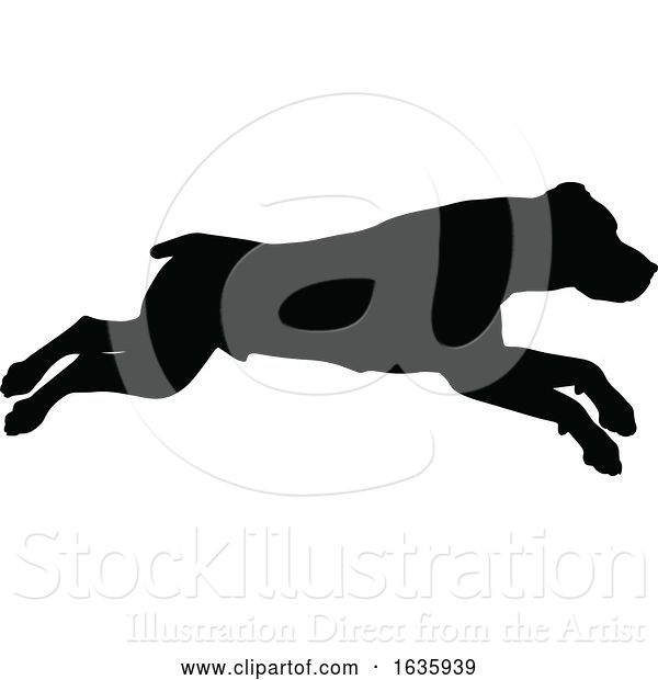 Vector Illustration of Dog Silhouette Pet Animal