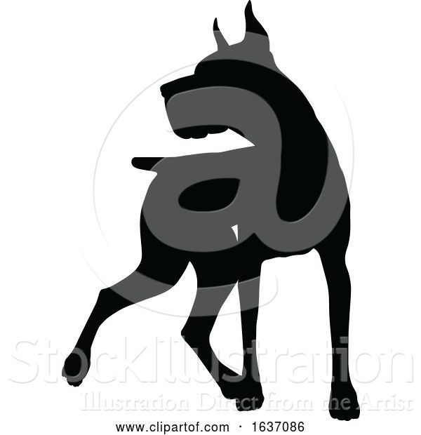 Vector Illustration of Dog Silhouette Pet Animal