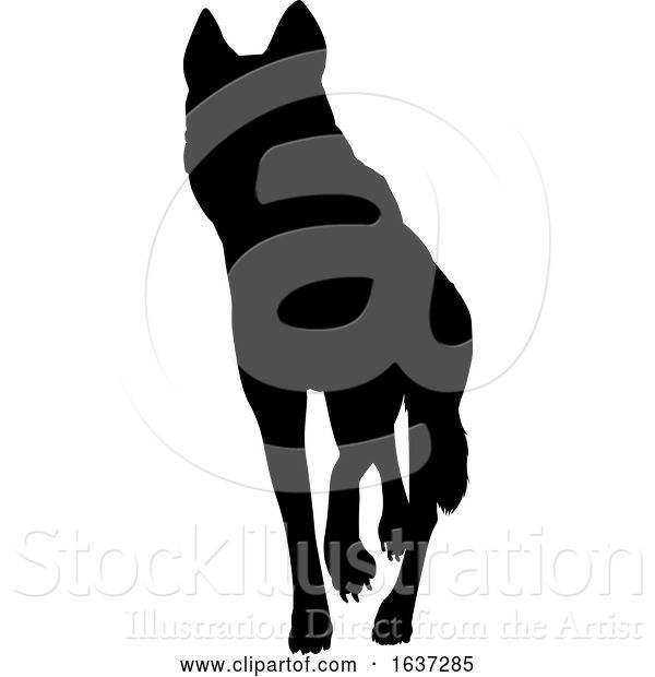 Vector Illustration of Dog Silhouette Pet Animal